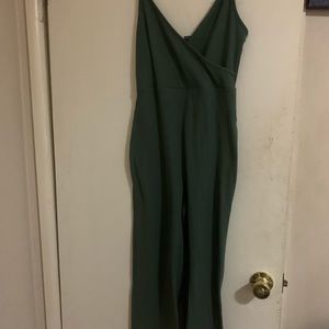 Olive Green Ribbed Jumpsuit